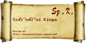 Szénási Kinga névjegykártya
