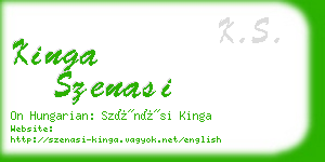 kinga szenasi business card